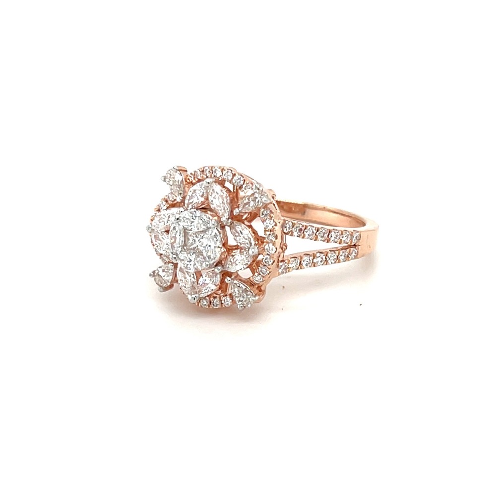 Hezzo Cocktail Diamond Ring in Rose Gold