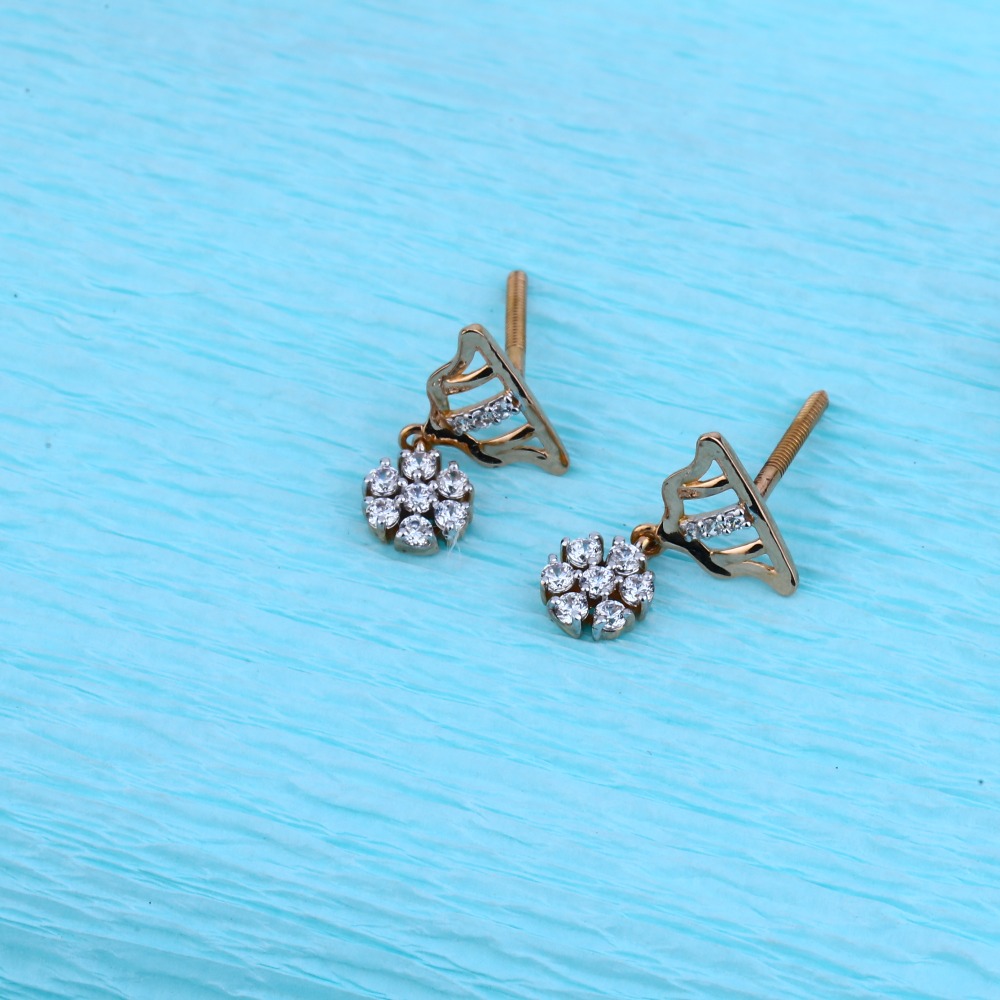 750 Rose Gold Cz Hallmark Stylish Pendant Set RMPN62