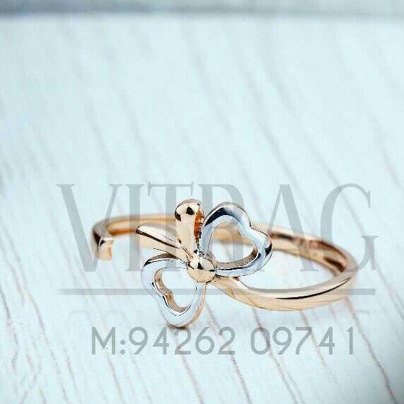 18kt Heart Design Fancy Rose Gold Ladies Ring LRG -0754