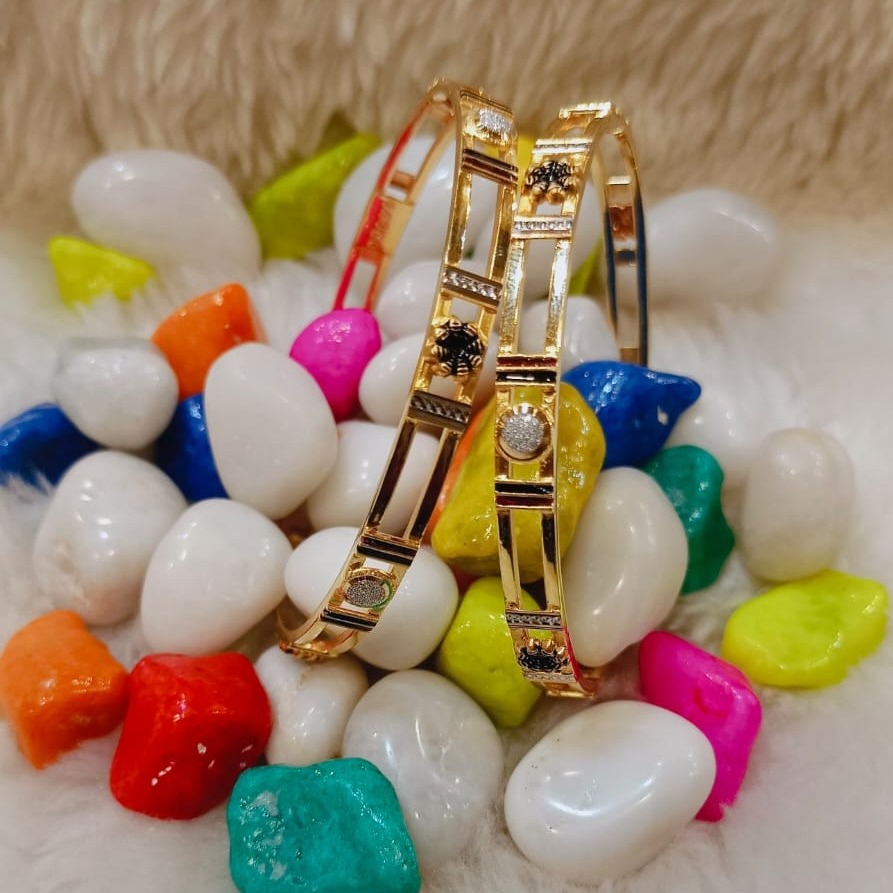 916 Gold Double Pipe Kadli Bangle