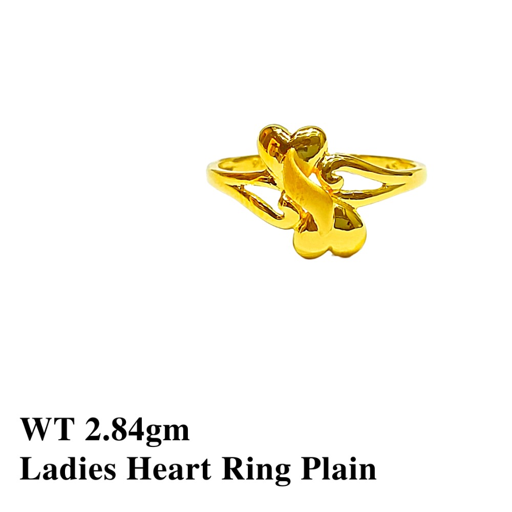 22K Ladies Heart Ring Plain