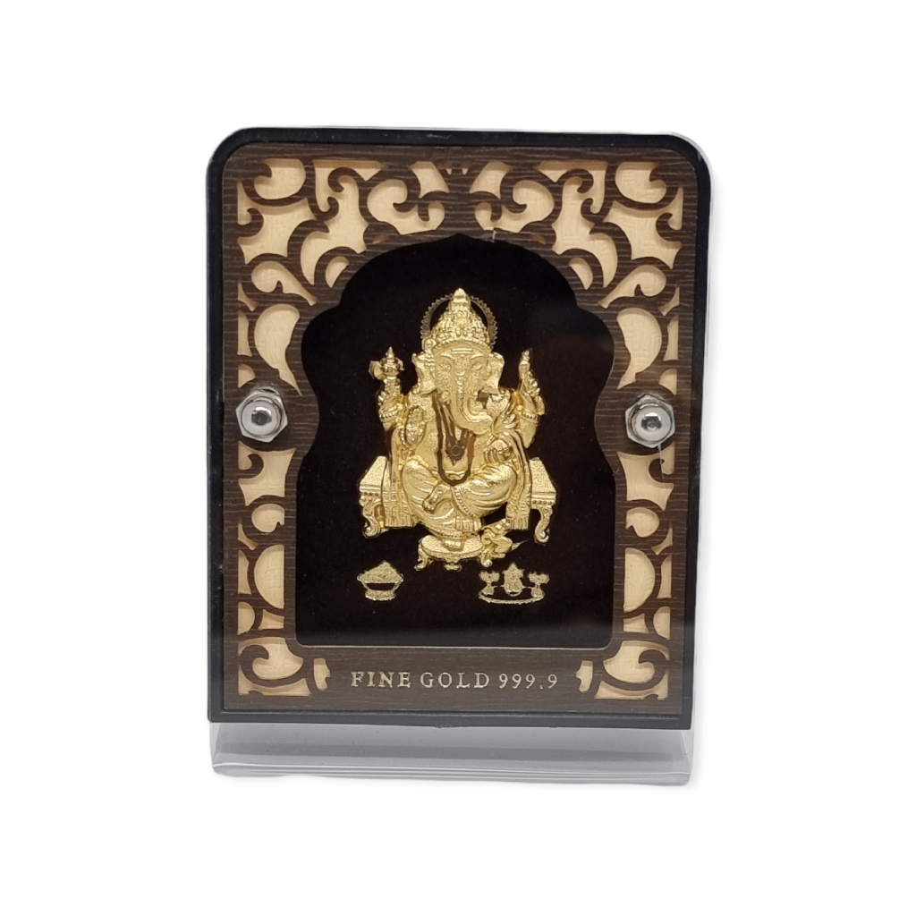 24kt Gold Foil Ganeshji Frame MGA- AGE0137