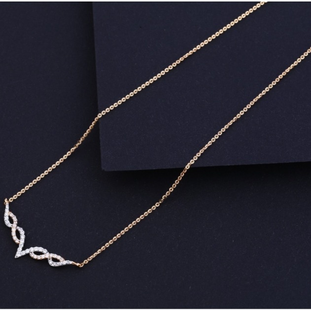 18 carat rose gold designer ladies necklace RH-LN634