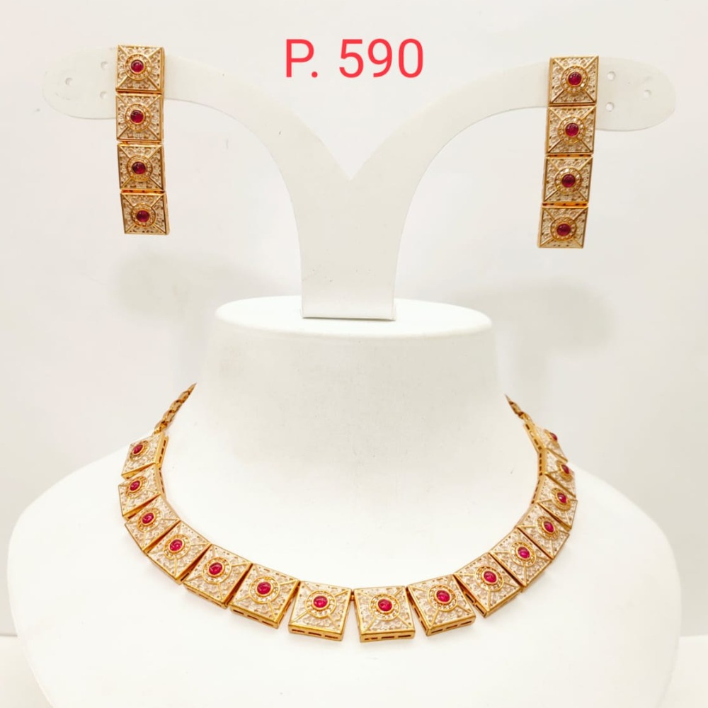 Squere shape choker antique necklace set 1488