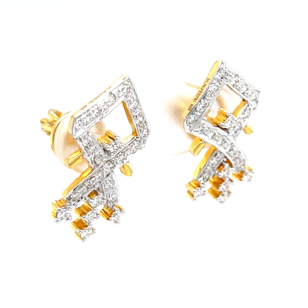 Buy quality Kite shaped 18 karat hallmarked diamond earrings pair ...