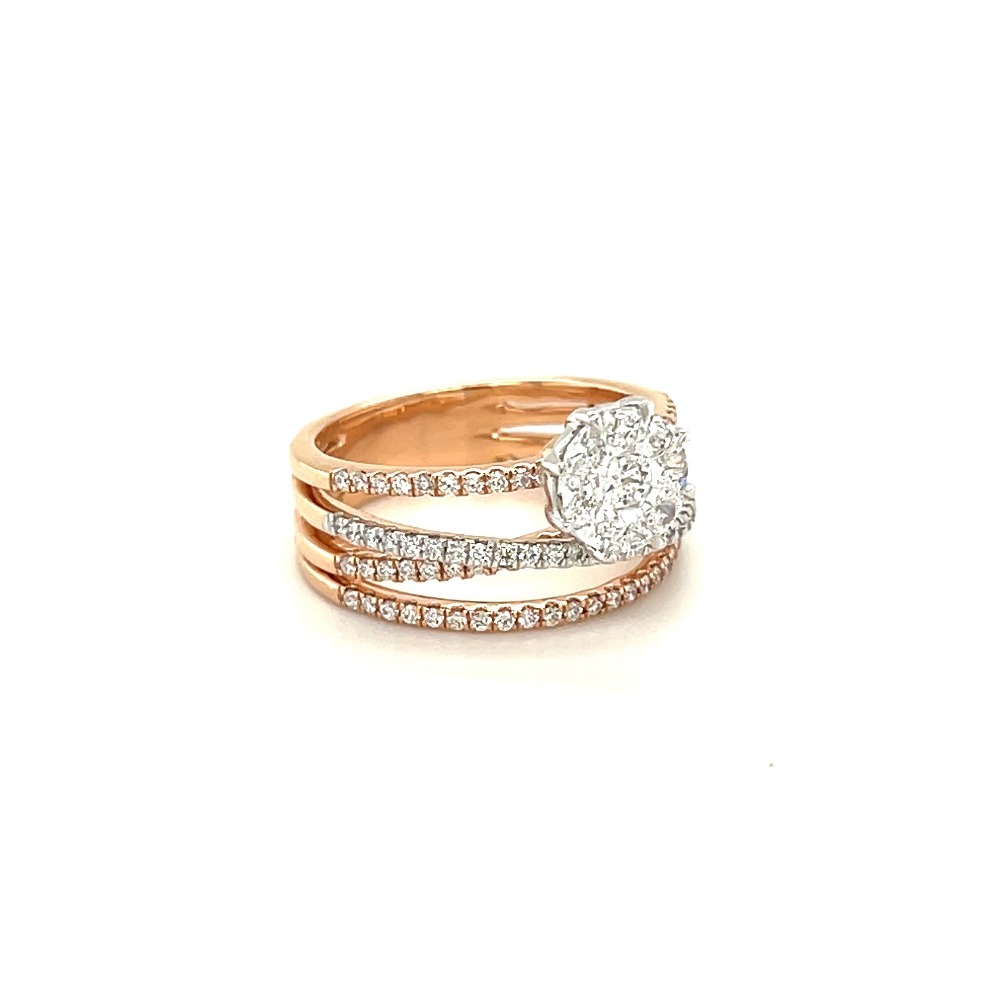 Eva diamond ring with multiple lines for women