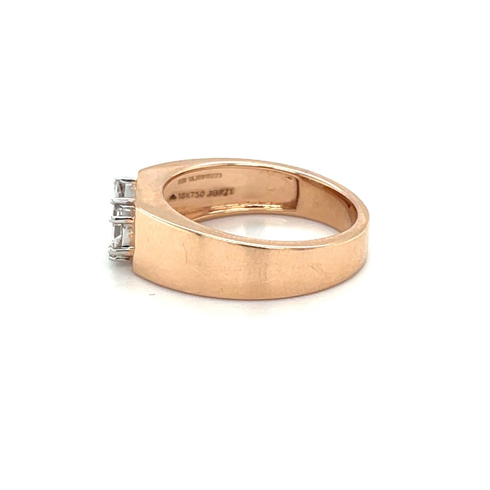 Emerald Cut Solitaire Look Ring in Rose Gold