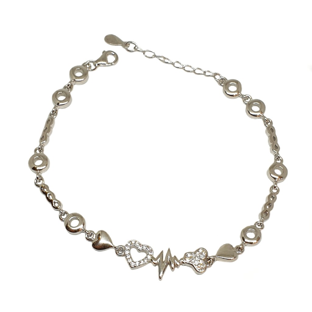 Ornate Jewels Bangle Bracelets and Cuffs  Buy Ornate Jewels Two Hearts In  Love Silver Bracelet OnlineNykaa fashion