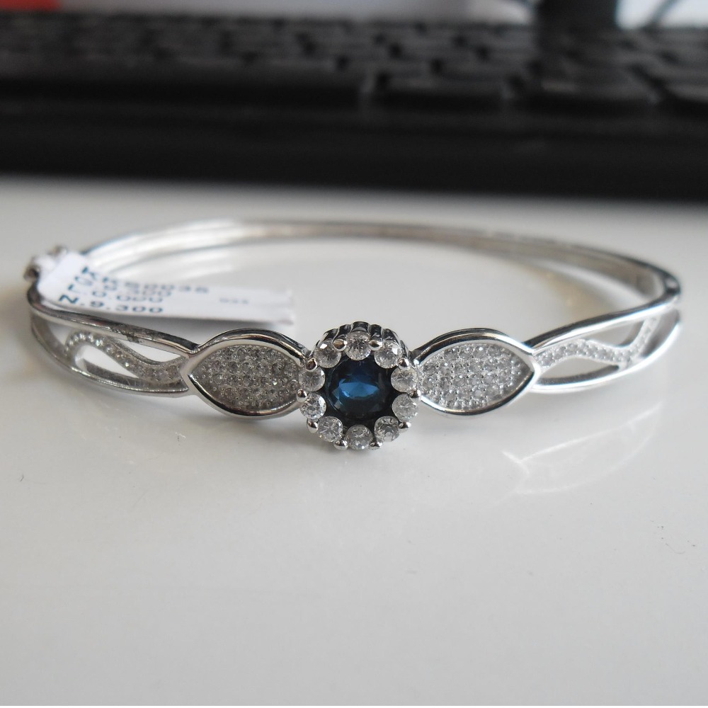 Blue Stone Silver Bracelet For Men  Salman Khan Bracelet  Free size