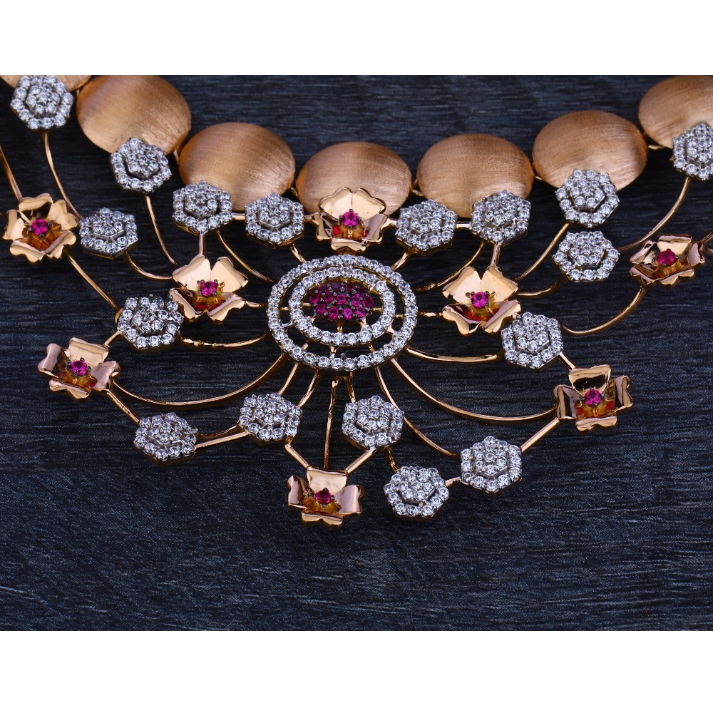 750 Rose Gold Fancy  Hallmark   Necklace Set RN47