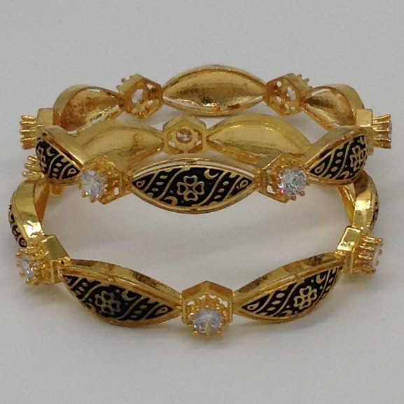 White cz and black enamel bangles jbg0032