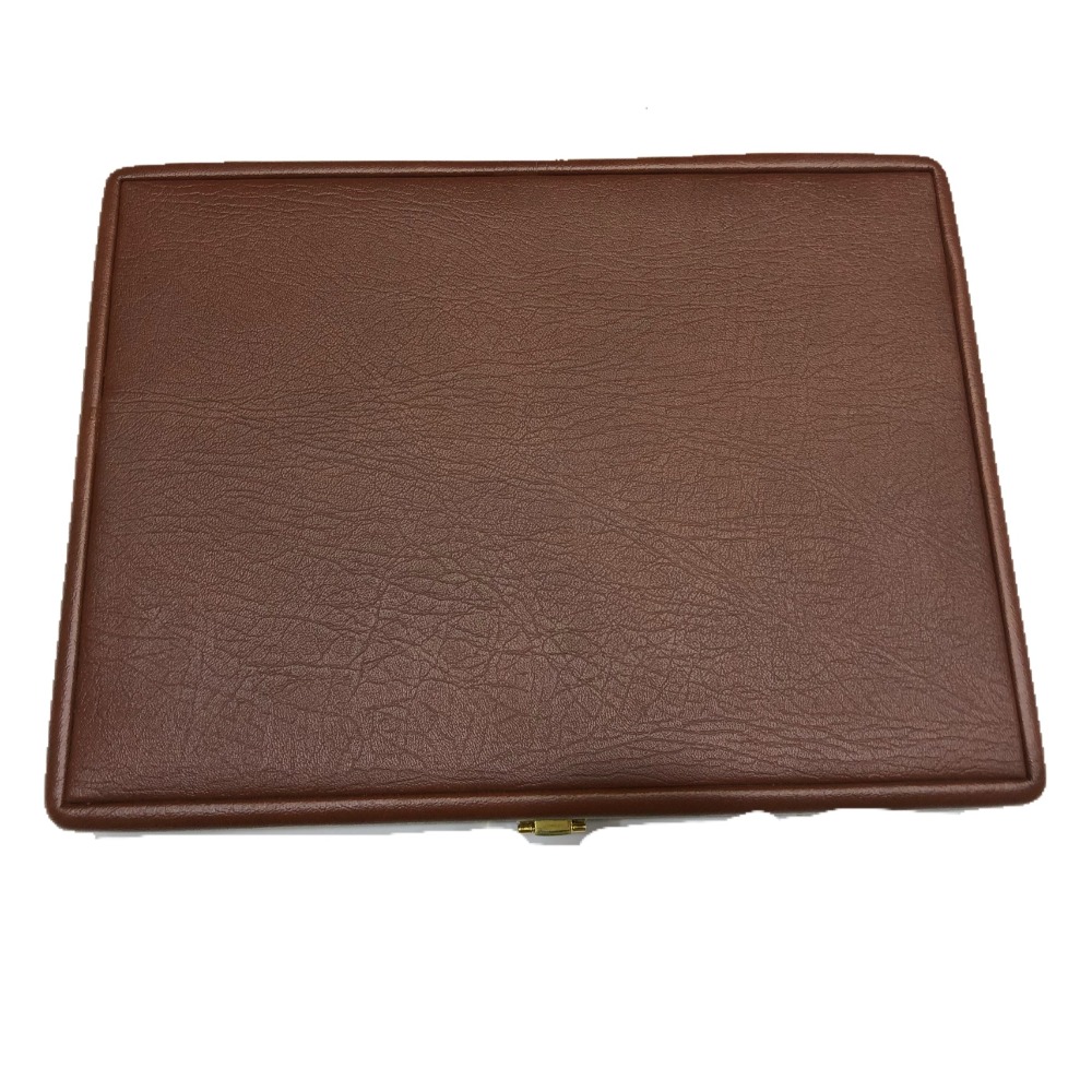Jewellery brown leather stock box