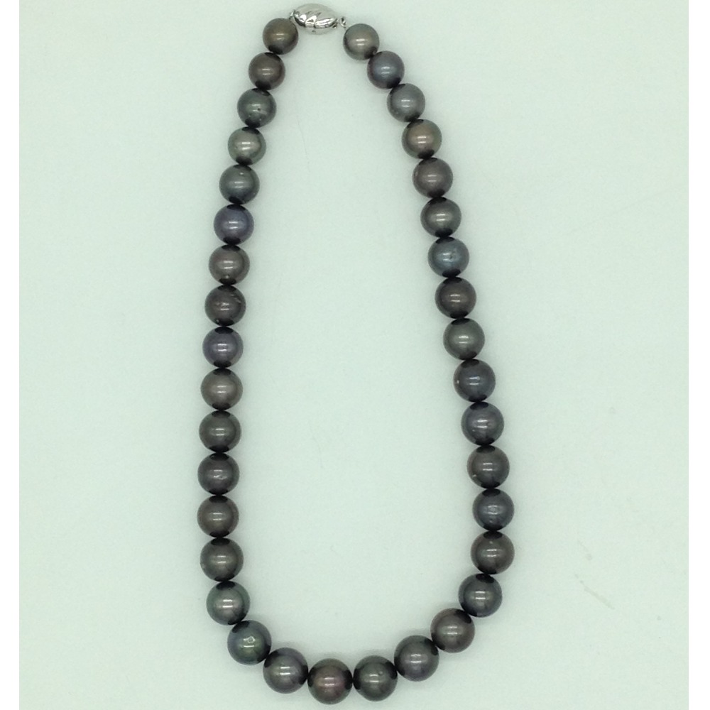 Black round tahitian south sea pearls strand jpm0404