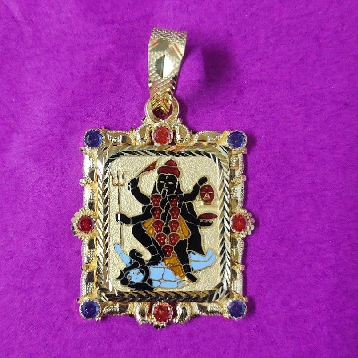 916 Gold Minakari Mahakali Fancy Pendant