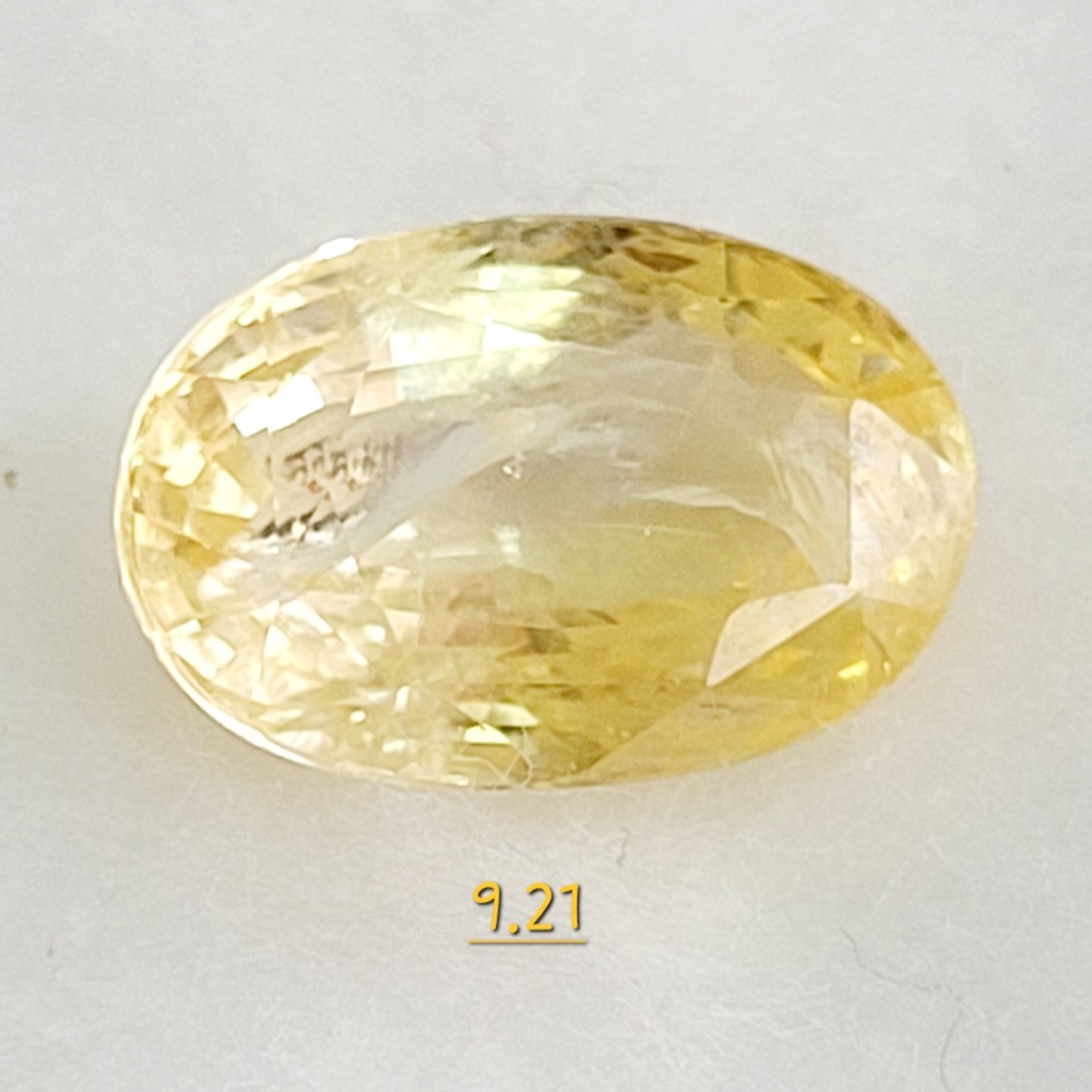 9.21ct oval shape yellow sapphire KBG-YS01