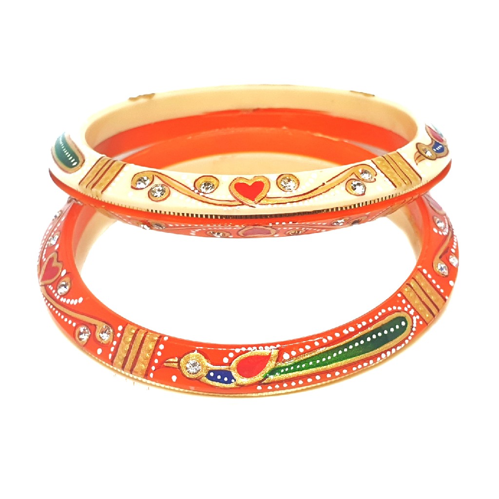 22k gold peacock shaped designer chudla bangles mga - cdg0032