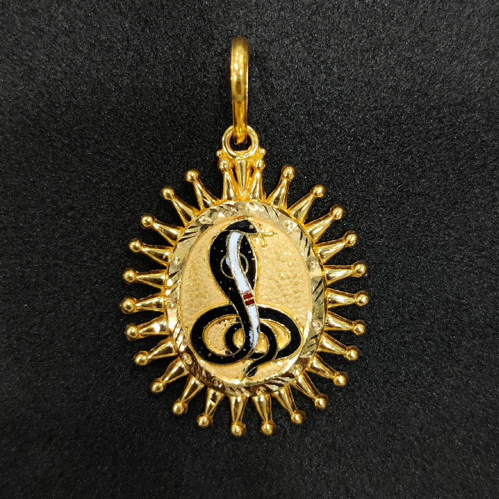 916 Gold Fancy Gent's Goga Maharaj Minakari Pendant