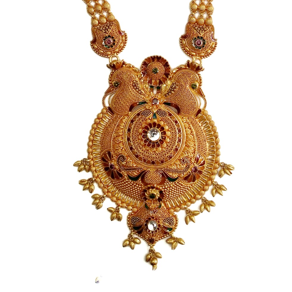 22k Gold Antique Complete Bridal Necklace Set MGA - GLS080