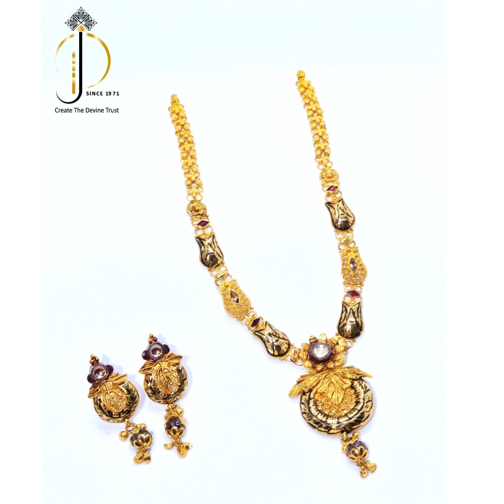 916 / 22 ct Yellow gold jadtar set for women STG0017