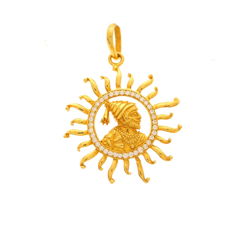 22kt gold shivaji maharaj pendant