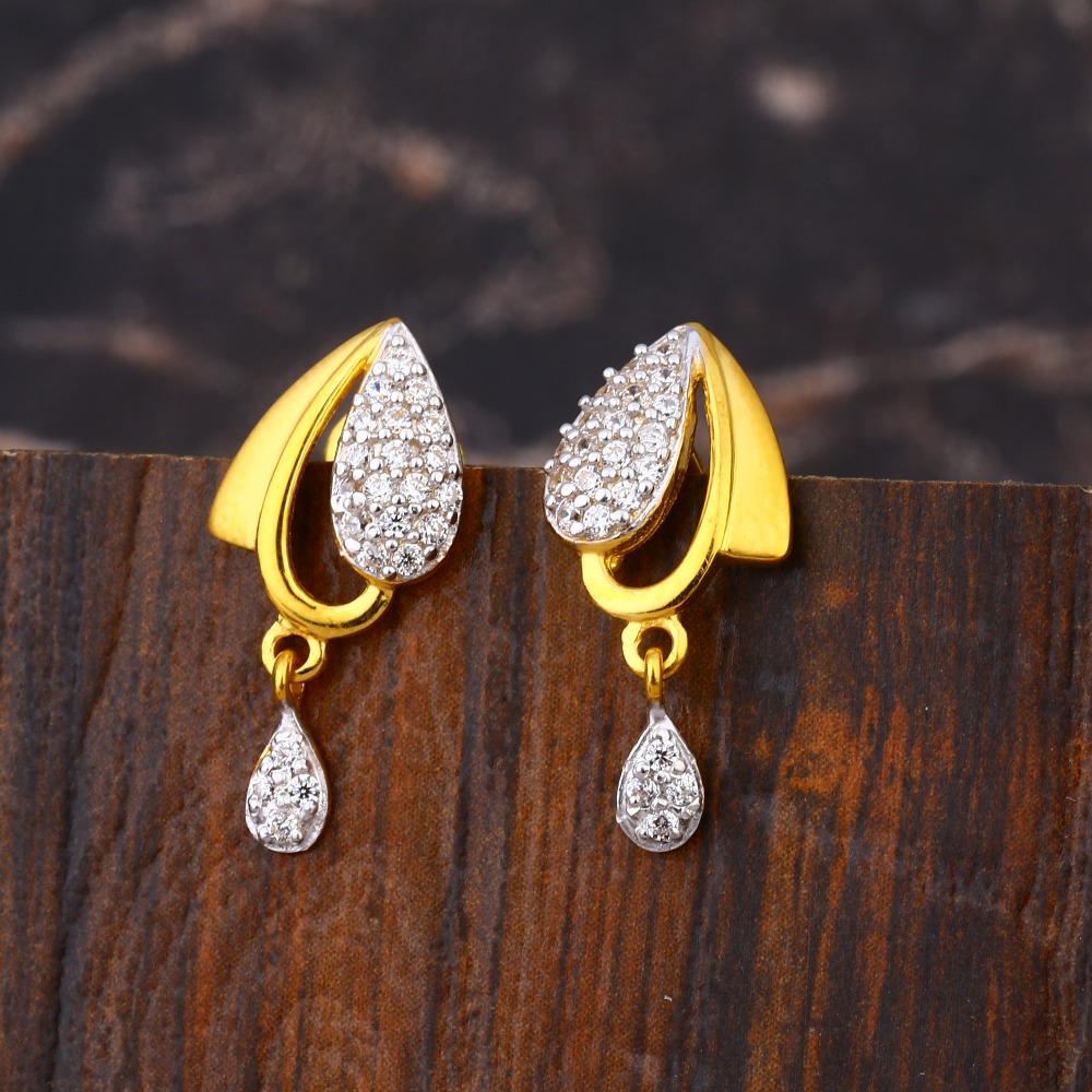916 CZ Women's Delicate Hallmark Gold Earring LFE646