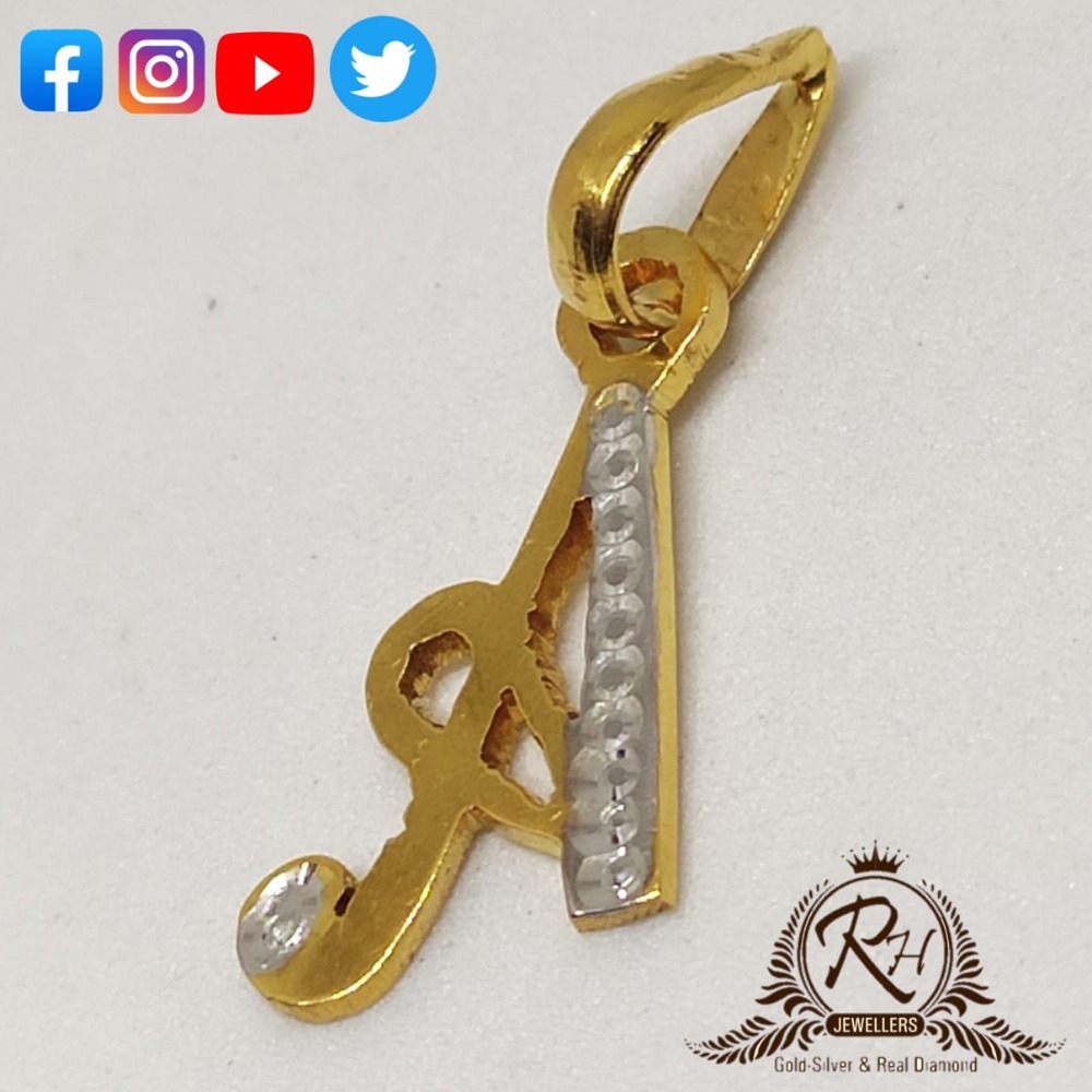 22 carat gold latest daimond letter pendal RH-PL566