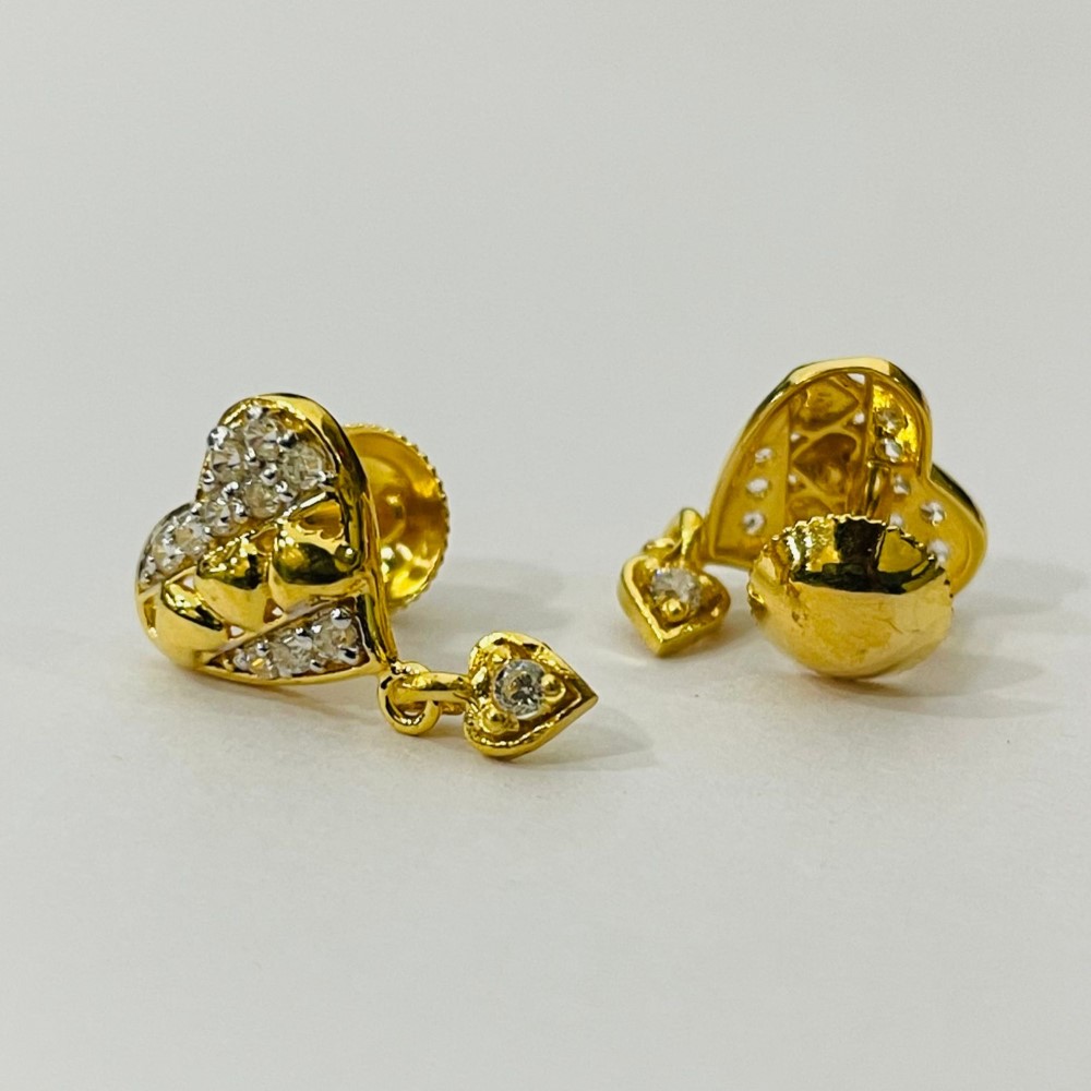 Yellow Gold Fancy Handmade Earrings