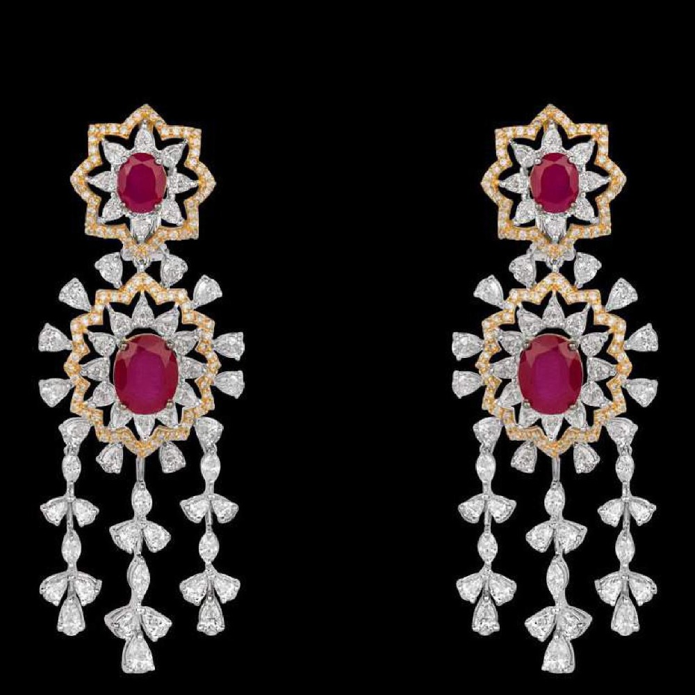 Diamonds and Ruby Earrings JSJ0191
