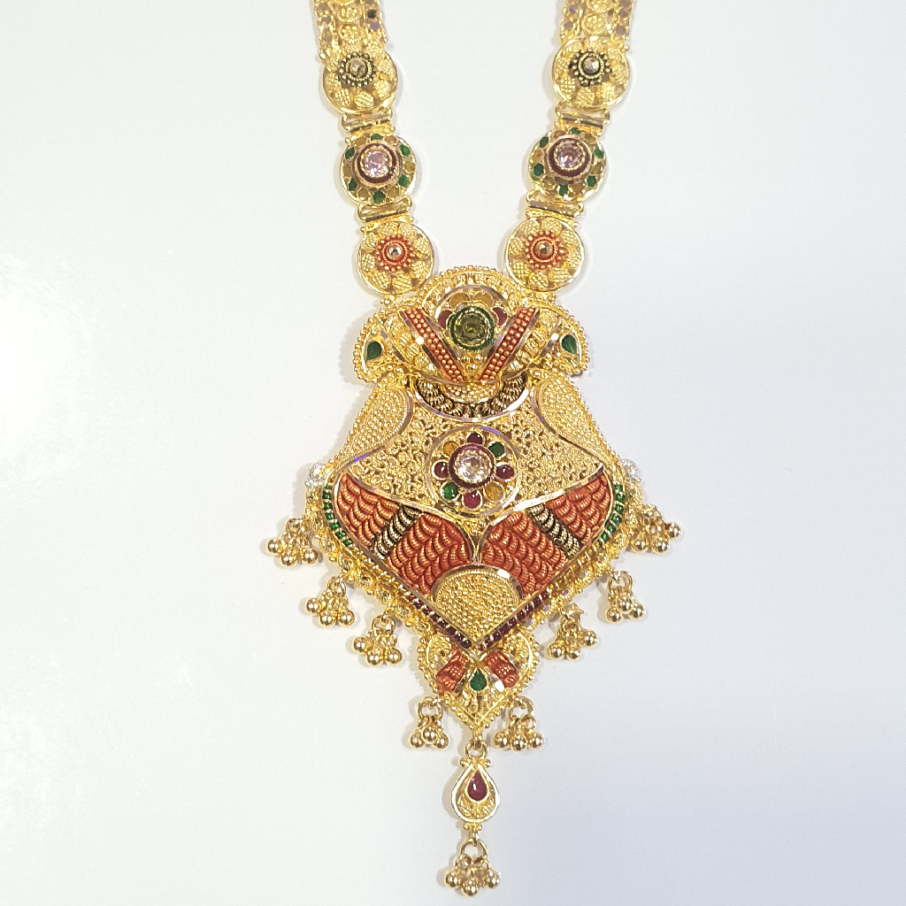 22.k gold kalkatti long necklace set