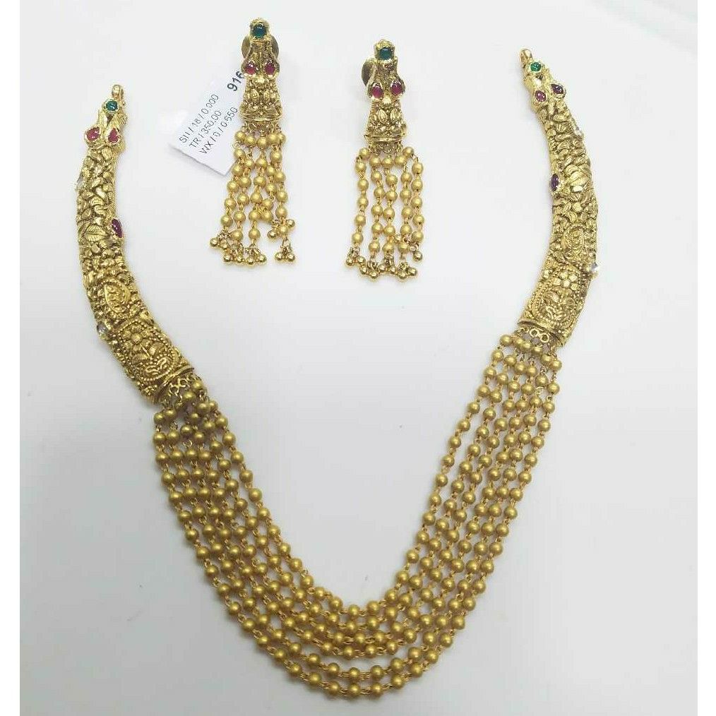 Slider Necklace Set 916 Gold With Beads