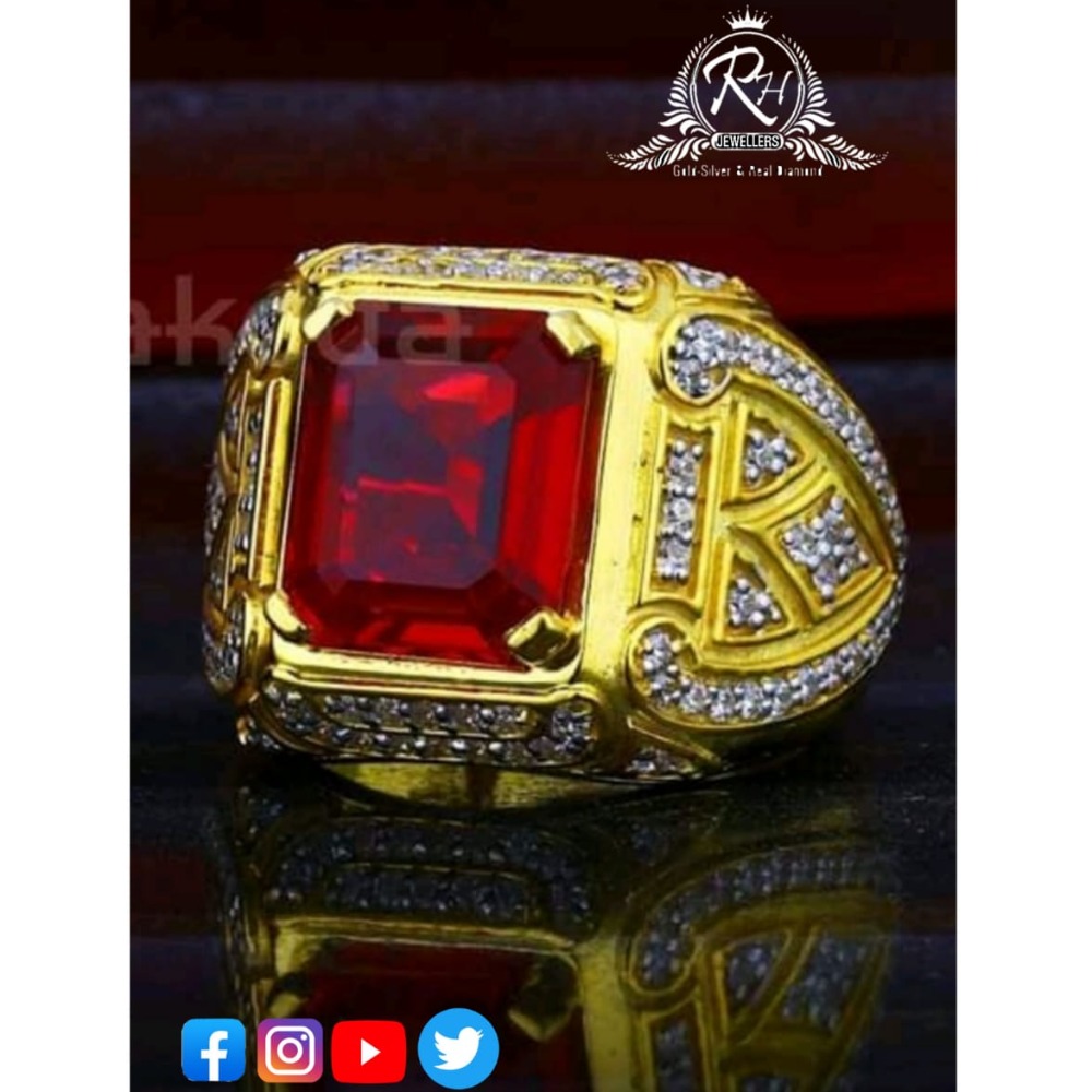 22 carat gold red daimond rings RH-GR385