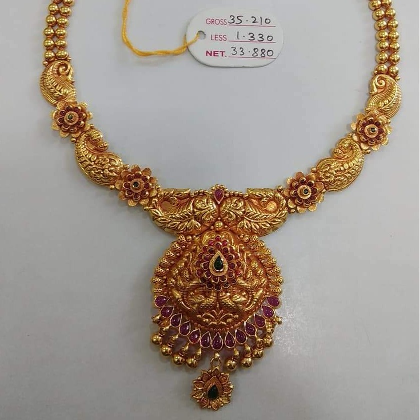 Buy Quality 916 Gold Antique Jadtar Necklace In Ahmedabad