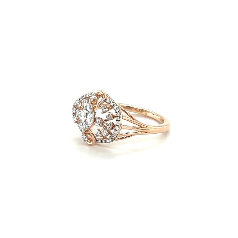 14k Rose Gold Diamond Verkrustet Ring