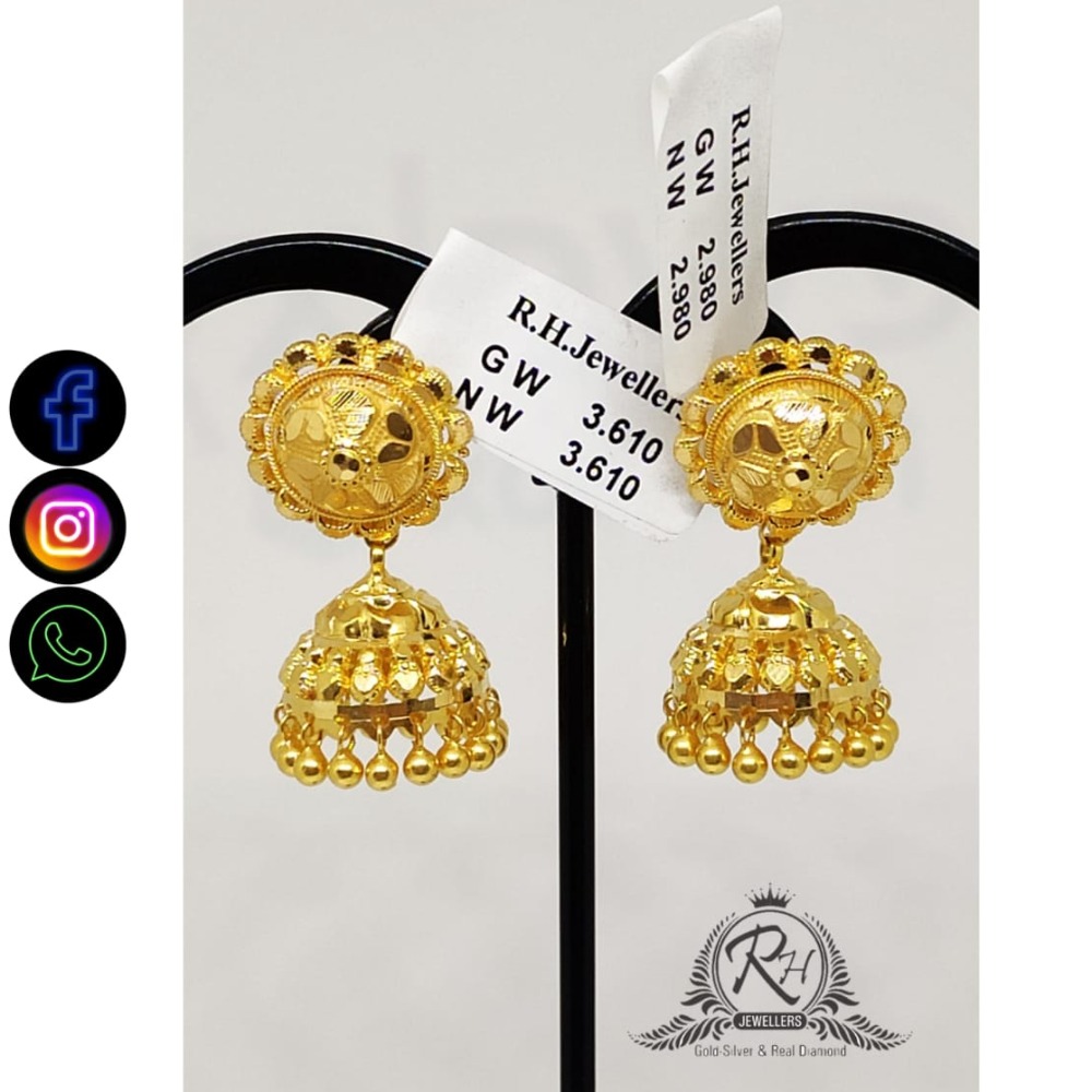 22 carat gold fancy ladies earrings RH-ER862