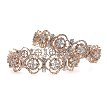 18k rose gold magnifique diamond bangle pair