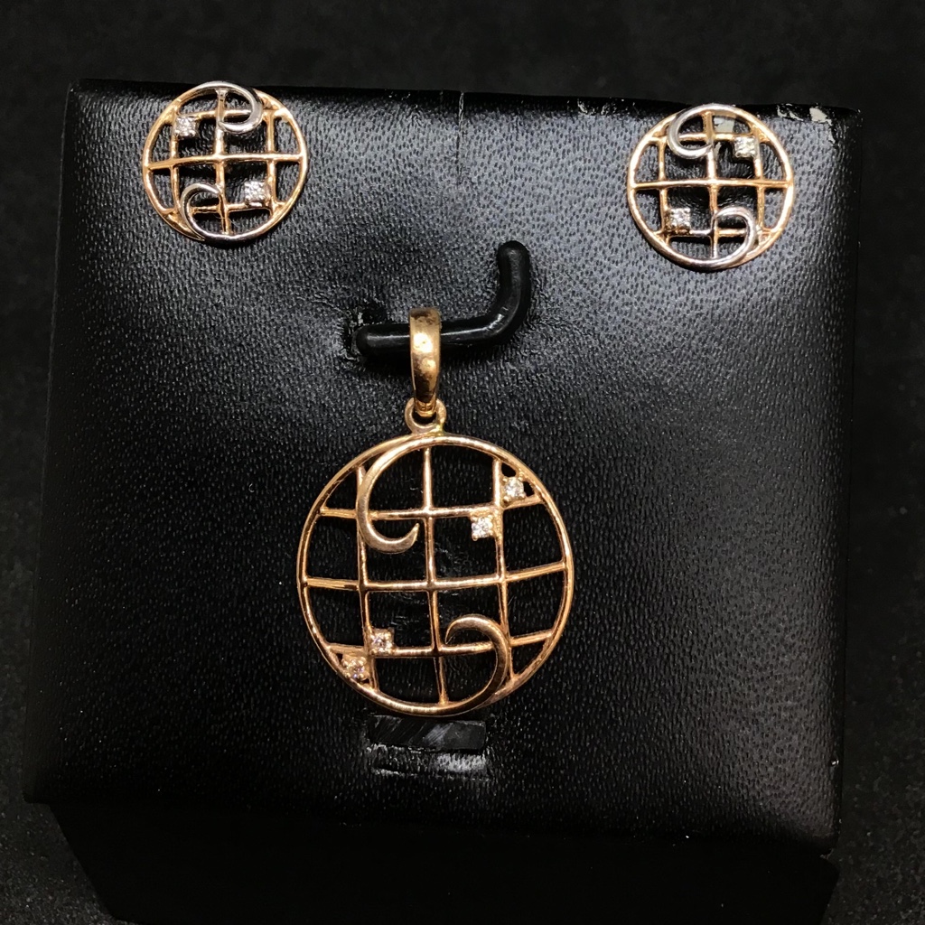 real diamond fancy pendant set