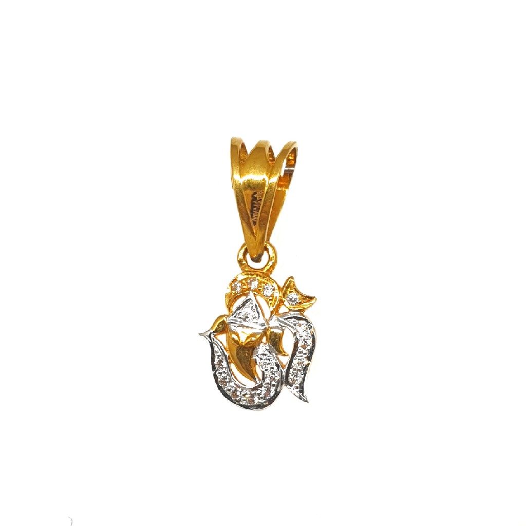 22K Gold Om Ganesh Pendant MGA - PDG0222