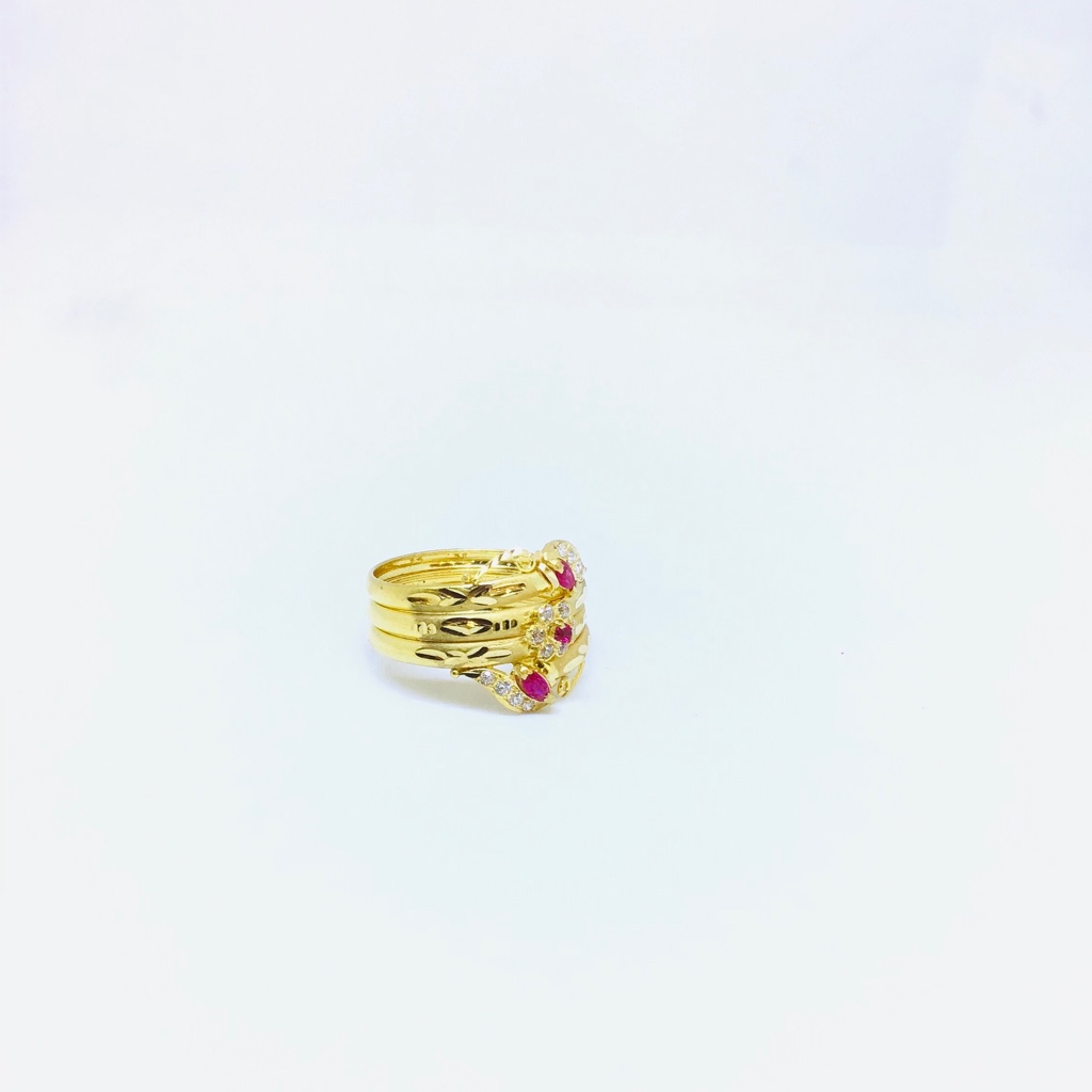 BRANDED FANCY PINK STONE RING