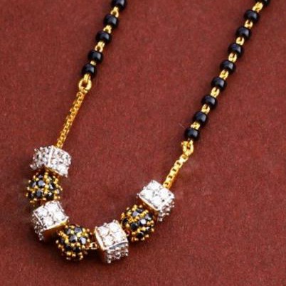 22KT/ 916 Gold Fancy cz Square & Round Pendant mangalsutra for ladies