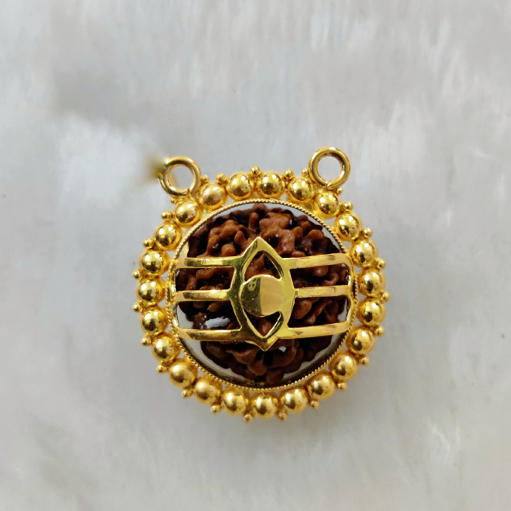 916 Gold Fancy Gent's 6 Mukhi Rudraksh Pendant