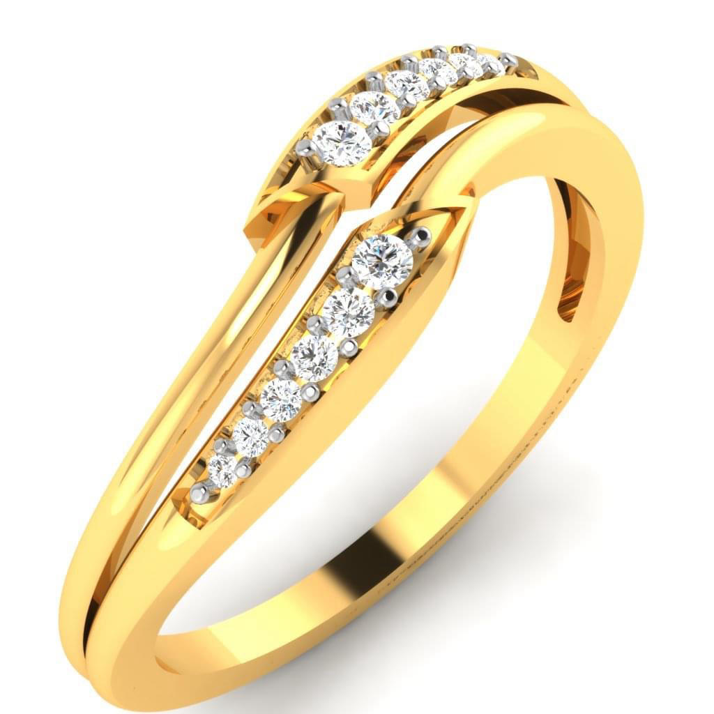 Glitz Design 14K Gold Ring Diamond Engagement Ring for Women 2-Stone  (I-J/I1-I2)