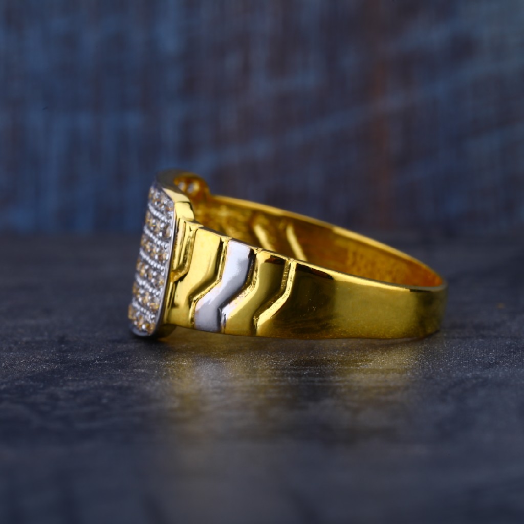 Buy quality Mens 916 Simple Daily Wear Gold Cz Fancy Ring-MR81 in Ahmedabad
