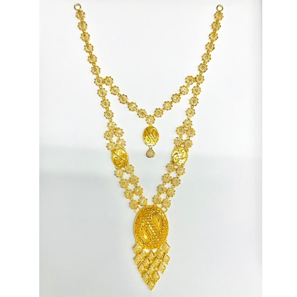 916 Gold Double Layer Long Necklace Set
