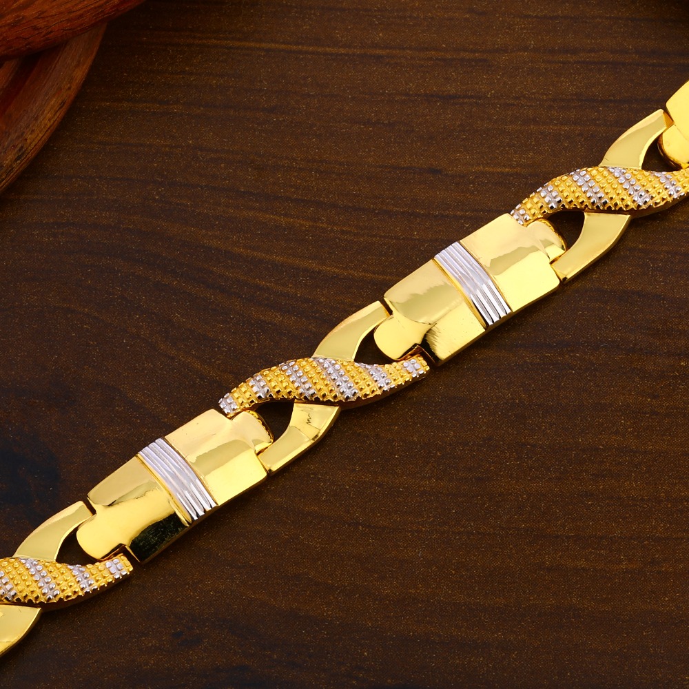 916 Gold Plain Hallmark Men's Bracelet MPB280