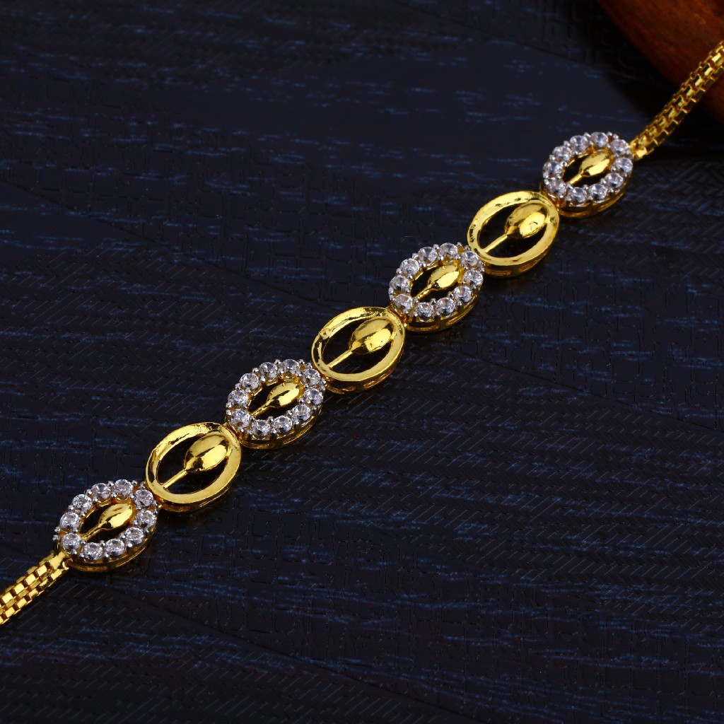 Ladies Gold 22K Cz Bracelet-LB51
