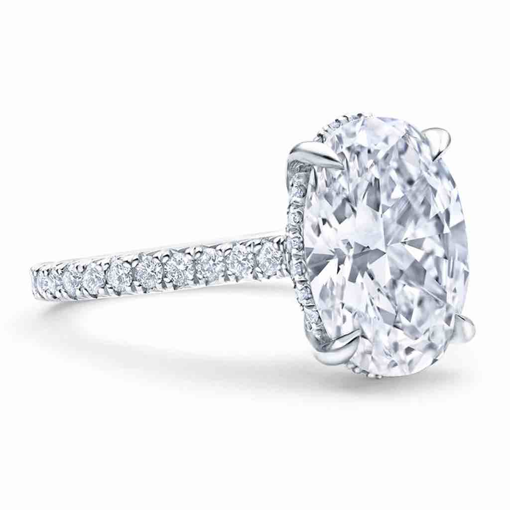 Flawless 3ct oval cut moissanite iced out  ring .