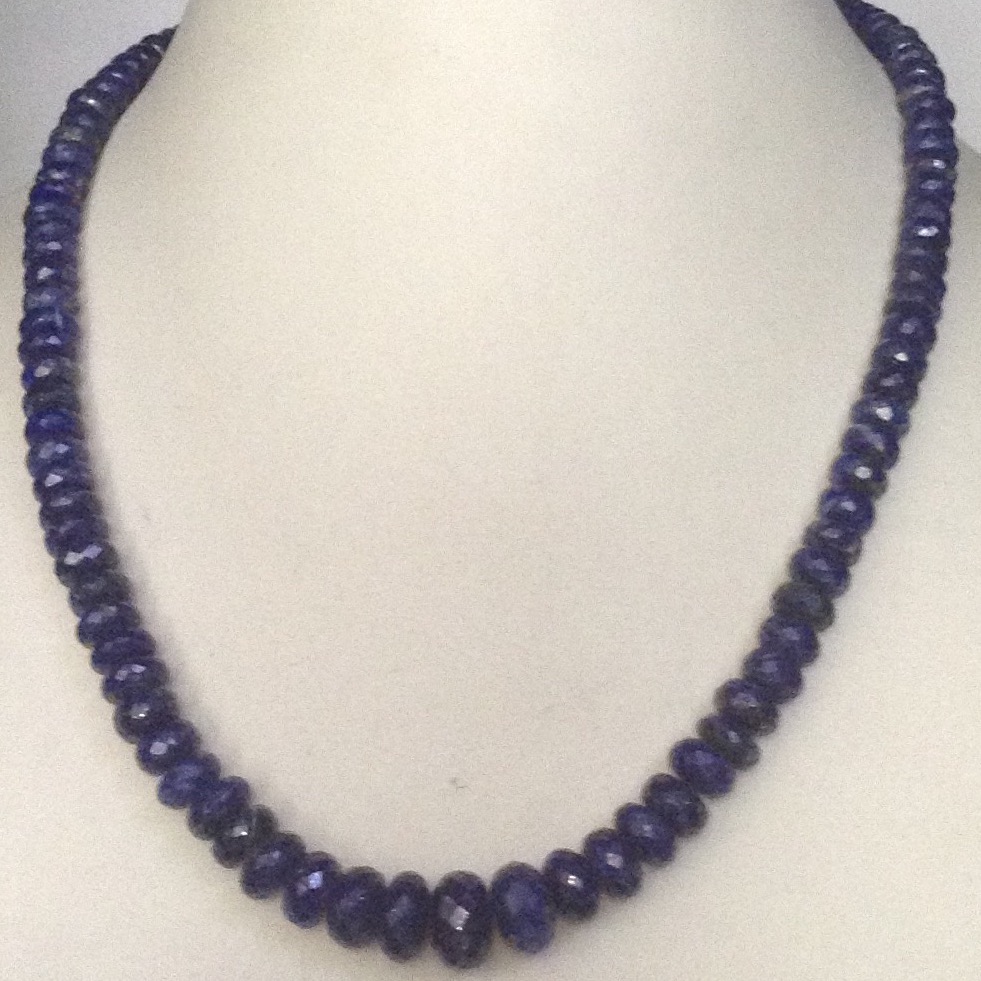 Natural lapis lazuli faceted graded round mala JSS0012