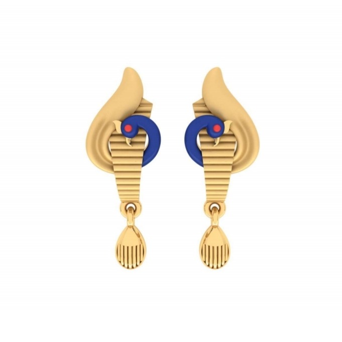 22kt gold fancy peacock design earring pj-e011