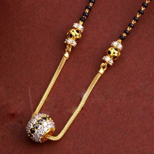 22KT/ 916 Gold casual wear Round boll pendant mangalsutra for ladies