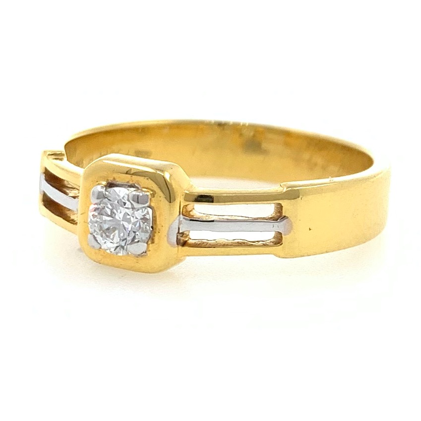 Buy quality 18kt / 750 yellow gold solitaire engagement classic gents ...